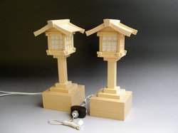 灯篭　桧電池式（プルスイッチ付）小