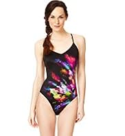 V-Neck Crystal Print Swimsuit