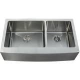 Kraus KHF203-36 36-Inch Farmhouse Apron 70/30 Double Bowl 16 gauge Kitchen Sink, Stainless Steel