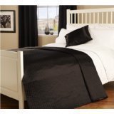 Passion Faux Silk Single Bedspread in Black