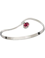 Ed Levin, Gem Crest Bracelet, Rhodolite Garnet, .925 Sterling Silver & 14K Gold, Sizes S - L