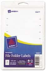 (3 Pack Value Bundle) AVE05202 Print or Write File Folder Labels, 11/16 x 3-7/16, White, 252/Pack