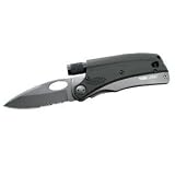 Tool Logic SLPB1 Slpro1 Tactical,Multifunction Folding Knife Plus Hands-Free Magnetic Flashlight And Signal Whistle, Black