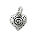 Little Double Sided Puffy Heart Charm with Whirlwind Designs in Sterling Silver, #9201