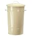 Kitchen & Housewares : Cream Enamel Metal Kitchen Waste Bin - Nickel Handles