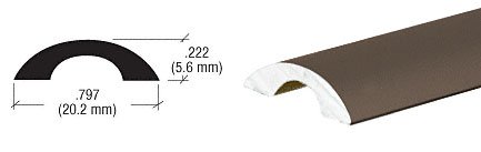 CRL Oil Rubbed Bronze Frameless Shower Door Half-Round Threshold - 98 in long