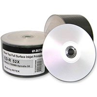 Childrens Toyshop  Electronics : Ritek White F/Face Printable CD-R CDR CD Writeable 52x 50 Pack-RTFFWH-52-50