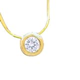 14K .50 CT Bezel Set Diamond Pendant