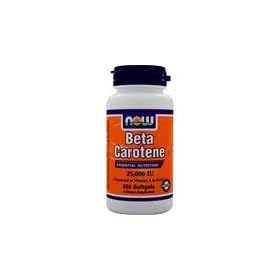 Beta Carotene (25000IU) 250 sgels by Now Foods