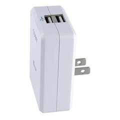 Coby Dual Usb Ac Adapter/Charger For Mp3 Player Ipod Cellular Phones Pdas Fold-Away Plug