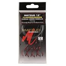 Matzuo Model 213 Red Chrome Snelled Eye Up Circle Hook 6 Pack Size: 1/0