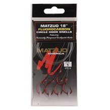 Matzuo Model 213 Red Chrome Snelled Eye Up Circle Hook 6 Pack Size: 1/0