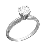 14K White Gold .75CT Round Brilliant Diamond Solitaire Ring