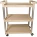 100 lb Utility Cart, 3 Shelves, 31-1/2 in x 16-1/4 x 36 in H, Open Base, Beige