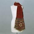 NOVICA Wool scarf, 'Red Romance'