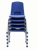 Product details for Chrome Leg Stack Chairs 10 Inch - Set Of 10-Blue