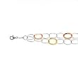 925 Silver, Yellow & Rose Gold 2-Strand Bracelet- 7.5 IN