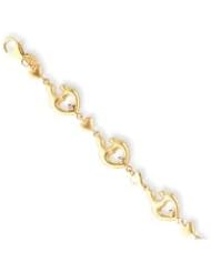 14k Mother & Child w/Hearts & .18ct Diamond Bracelet Length 7.5"
