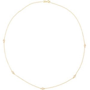 Genuine IceCarats Designer Jewelry Gift 14K Yellow Gold Diamond Necklace 18 Inch Diamond Necklace In 14K Yellow Gold