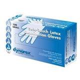 Safe-Touch Disposable Latex Exam Gloves, Lightly Powdered, Size Medium, Box/100