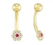 14 karat gold Nickel Free Petite Flower Belly Button Ring
