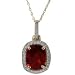 0.16ctw Garnet and Pave Diamond Pendant