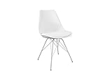 Moderner Design Stuhl SCANDINAVIA Meisterstück weiss lackierten Stuhlbeinen - 3