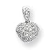 14k White Gold Diamond Puff Heart Pendant