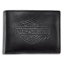Harley-Davidson&reg; Men's Bar & Shield Flip Fold Wallet. Debossed Bar & Shield Logo. 99463-06V