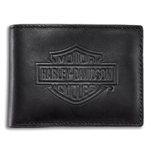 Harley-Davidson® Men's Bar & Shield Flip Fold Wallet. Debossed Bar & Shield Logo. 99463-06V