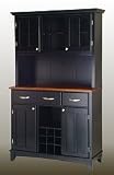 Buffet with 2-Door Hutch- Black/ Oak