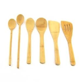 6 Piece Bamboo Cooking Utensil Set 4 Spoons and 2 Turners by ThinkBamboo - Utensils