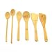 6 Piece Bamboo Cooking Utensil Set 4 Spoons and 2 Turners