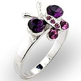 Women's Nature Multicolor Swarovski Crystal Rhodium Ring, Size: 5-10
