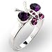 Women's Nature Multicolor Swarovski Crystal Rhodium Ring, Size: 5-10