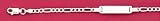 Sterling Silver Figaro Gage 080 Chain Bracelet, 5x22mm Engraveable ID Plate, 6 inches, Child-Size