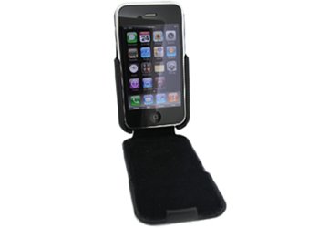 Black Flip Leather Protective Cover Case Pouch for Apple iPhone 3Gs 3G