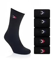 5 Pairs of Cotton Rich Arrow Sport Socks with Silver Technology