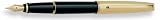 Aurora Style Black Barrel w/ Gold Plated Cap Fine Point Fountain Pen - AU-E08-F