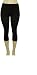 Spring Summer Solid Color Juniors Capri Legging One Size Pants Footless Tights Casual Fashion Pink Blue Black Brown Purple White (Jet Black)