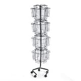 Safco 4128CH Wire rotary brochure rack, 32 pockets, 15-1/4w x 16-1/2d x 60h, charcoal