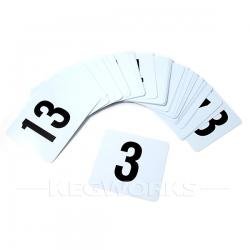 Plastic Table Marker Number Cards for Banquets or Poker Tables: 1 - 25 by 
