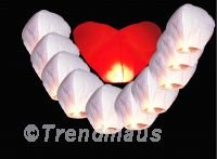 HOCHZEIT SET 11er Pack mit Herz 1m/1,40m Himmelslaternen Skyballon