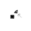 Sterling Silver Stud Earrings with Black CZ- Square Stamping- 5 mm
