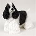 Cocker Spaniel, Black/White Original Dog Figurine (4in-5in)