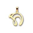 14k Two-tone Solid Satin Chai Pendant