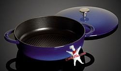 Staub 3 ½ qt. Cast Iron Honeycomb Braiser in Blue