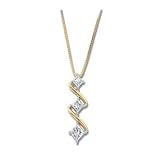 14K Two-Tone Gold Diamond Pendant
