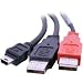 Cables To Go 28107 USB 2.0 Mini-B Male to 2 USB A Male Y-Cable (6 Feet, Black)