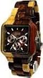 Tense Inlaid Solid Natural Wood Square Dial Watch Multi-Eye B7305I